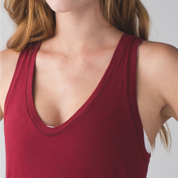 LULULEMON CIRCADIAN V NECK TANK Heathered Cranberry Red Wine Maroon SIZE 10? - Picture 3 of 13